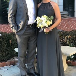 Charcoal Gray Bill Levkoff Chiffon Gown